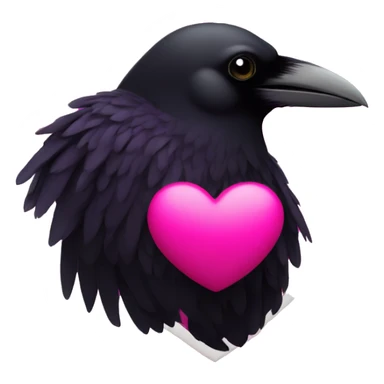 Raven in hot pink heart sticker