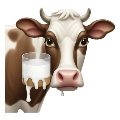 cow drinking milk sticker