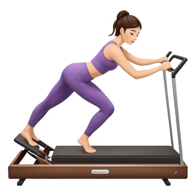 brunette doing reformer pilates sticker
