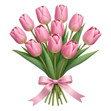 light pink tulip bouquet  sticker