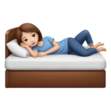 lying on bed brown hair girl just chill sticker