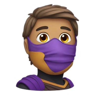 Robin with a purple mask sticker