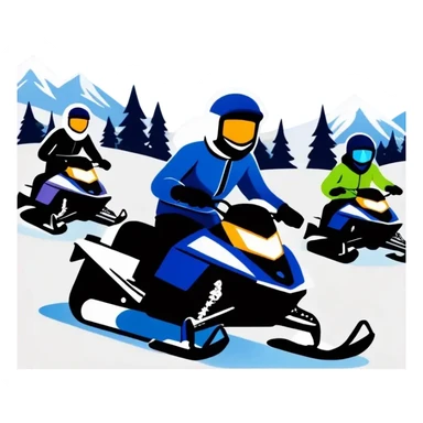 A group that drives Schneemobil in the winter sticker