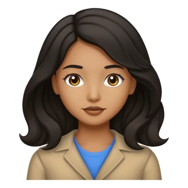 Tan girl with black wavy straight hair sticker