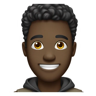 casual blackyoung man waving hello with a large smile  sticker