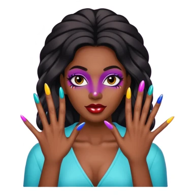 black woman nail art sticker