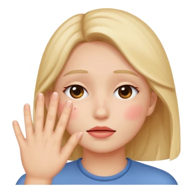 blushing covering face with hand sticker