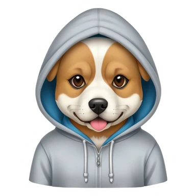 Dog wearing mask and hoodie sticker