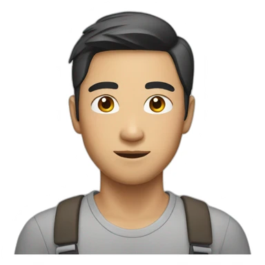 asian guy with middle part sticker