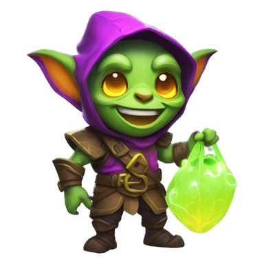 loot goblin with glowing neon sticker