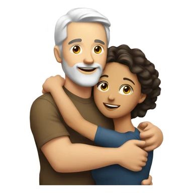 White man an hispanic woman hug each other sticker
