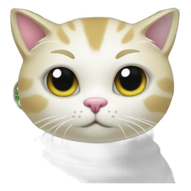 cat with a towel and a dollar bill (1$) sticker