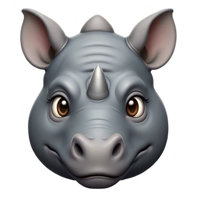 Cinematic Noble Rhinoceros Portrait Emoji, Poised and regal, with a massive, powerful build and a thick, armored hide of slate gray, deep-set soulful piercing eyes, Simplified yet sharp and sophisticated features, highly detailed, glowing with a soft, dignified glow, high shine, intelligent and formidable, stylized with an air of ancient might, focused and attentive, soft glowing outline, capturing the essence of a watchful and commanding behemoth, so majestic it feels as though it could charge out of the screen with effortless authority! sticker
