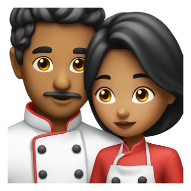 Chef kissing princess with black hair  sticker