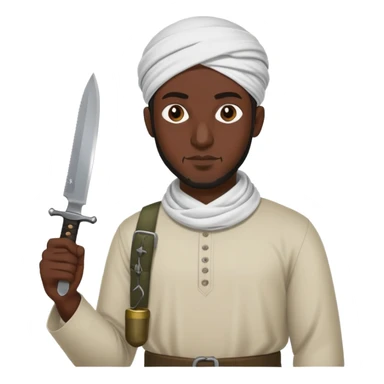 Muslim man with a knife amd bombs sticker