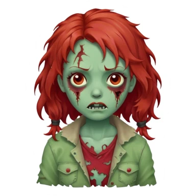 Garota zumbi com cabelo ondulado vermelho  sticker