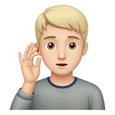 young man hearing impairment sticker