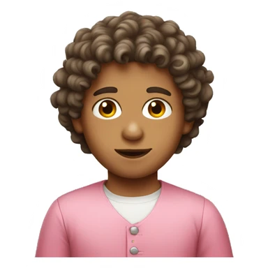italian boy with curly hair wearing a pink dress sticker
