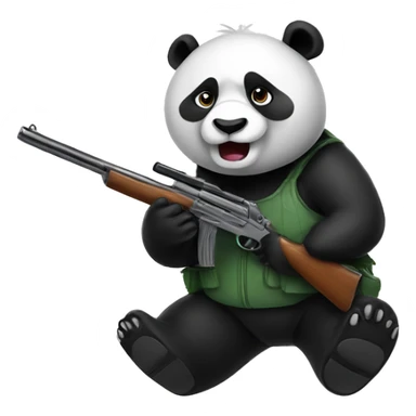 Panda with a shotgun sticker