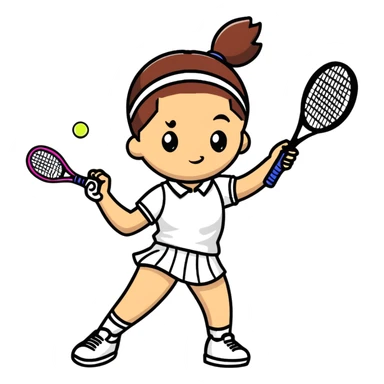 Girl playing tennis sticker