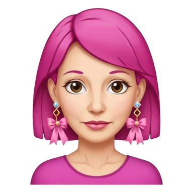 Mature Women with earrings of pink ribbons sticker