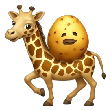 a potato riding a giraffe sticker