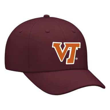 single maroon virginia tech VT baseball cap sticker