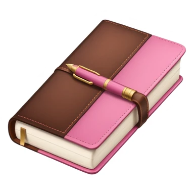 pink and brown modern books diary and pen sticker