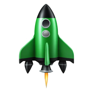 green and black rocket ship sticker