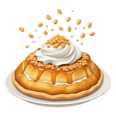 crispy Hungarian lángos being smashed with crumbs flying, fun and dynamic sticker