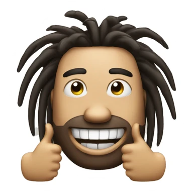 very nonchalant dreadhead with grills giving thumbs up sticker