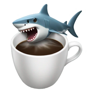 shark drinking coffee sticker