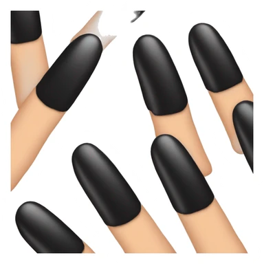 fingers with black manicure  sticker