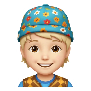 print hat with kid sticker