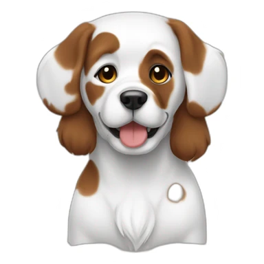 Cachorro branco com manchas marrom sticker
