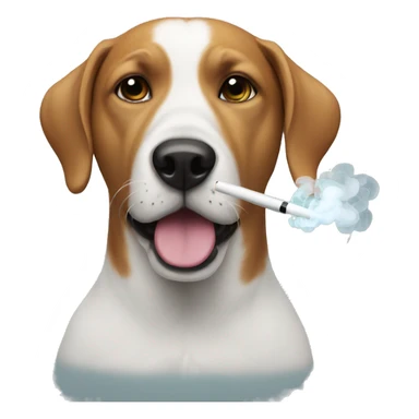 Dog with vape sticker