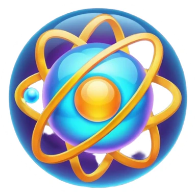 Atom and nucleus sticker