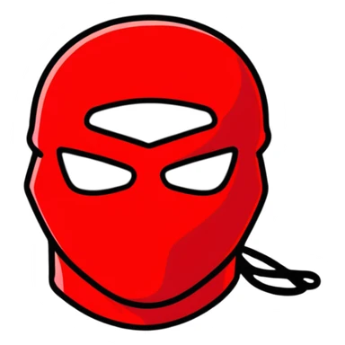 red and black ski mask sticker