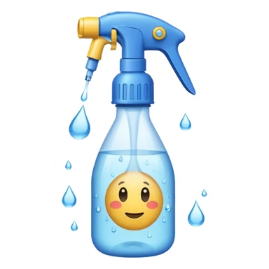 Spray bottle spraying sticker