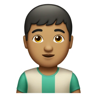 Chubby Arab boy with bowl cut and tanned skin sticker