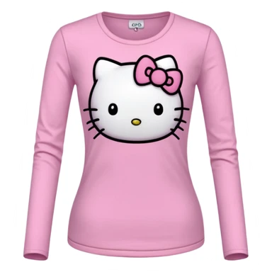 Realistic ultra Detailed , fitted, Hello kitty long sleeve shirt sticker