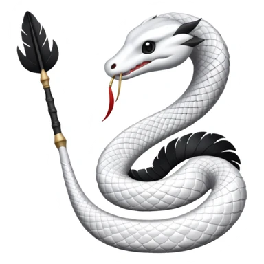 White snake and black arrow  sticker
