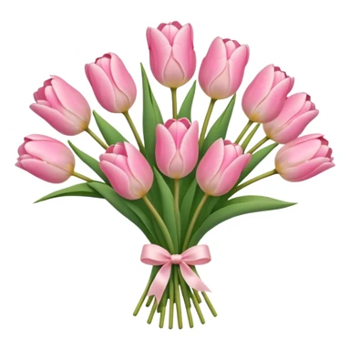 light pink tulip bouquet  sticker