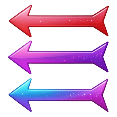 color gradient between red and purple glitter arrow sticker