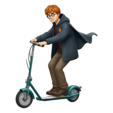 harry potter en trotinette sticker