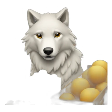 Wolf working in Wolt Market sticker