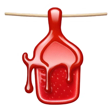 Coat hanger dipped in strawberry jam sticker