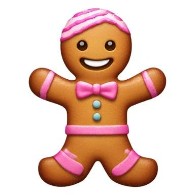ginger bread man with pink decoration sticker