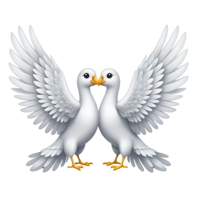 Two white wings together sticker