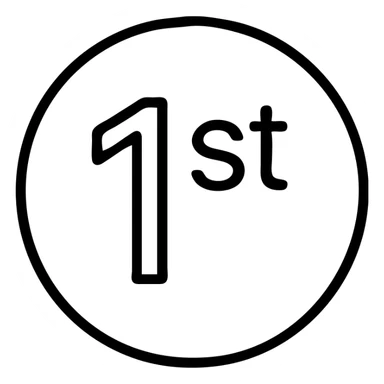 first ,a 1 in a circle with 'st' in the circle sticker